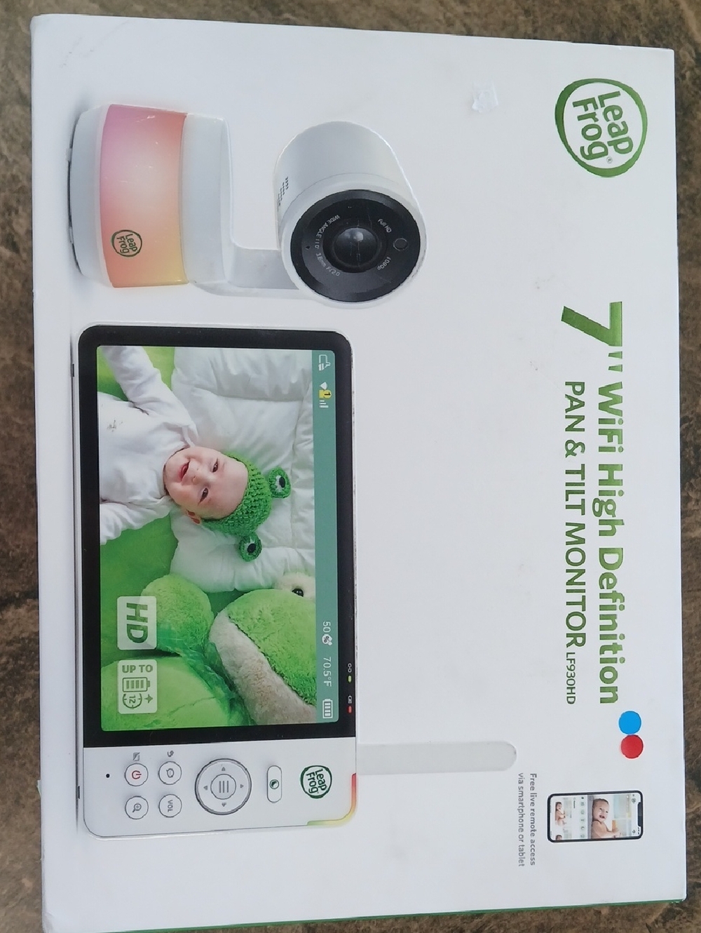 LeapFrog 7" WiFi Baby Monitor - White with Rainbow Accent
